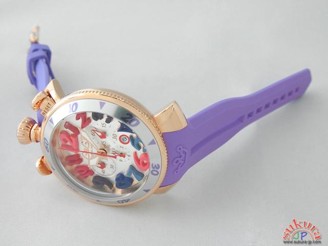 ガガミラノ GAGAMILANO クロノ　48mm　クォーツ 6056.9 パープルラバー