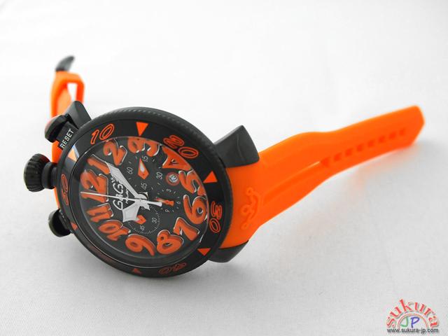 ガガミラノ GAGAMILANO クロノ　48mm　クォーツ 6054.3 オレンジラバー