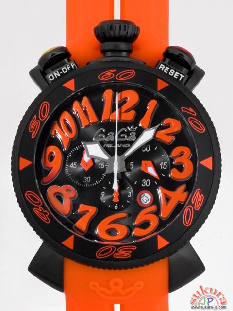 ガガミラノ GAGAMILANO クロノ　48mm　クォーツ 6054.3 オレンジラバー