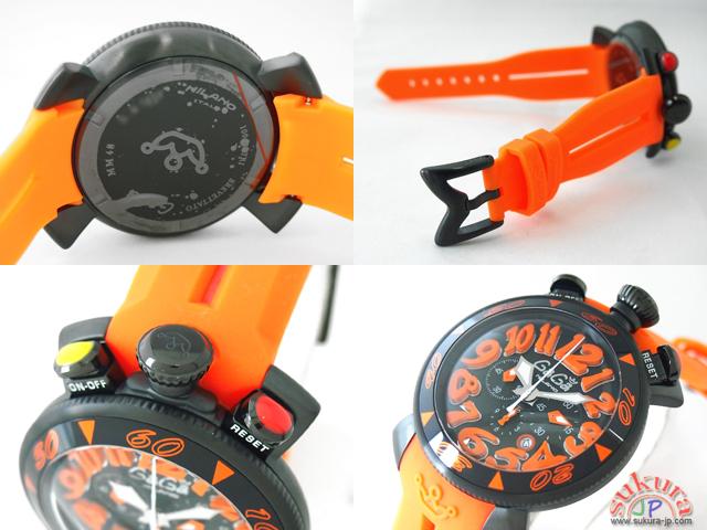 ガガミラノ GAGAMILANO クロノ　48mm　クォーツ 6054.3 オレンジラバー