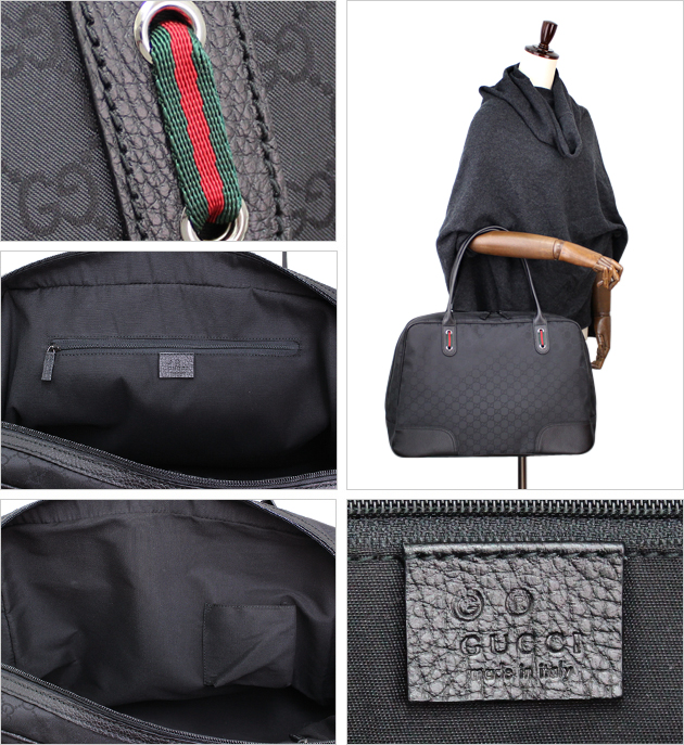 グッチコピー ショルダー 293595 グッチ ナイロン/レザー ブラック チェリーライン