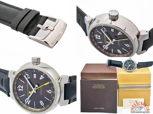 ルイヴィトン時計 タンブール ＧＭＴ Q1131 ブラウン文字盤 メンズ オートマ
