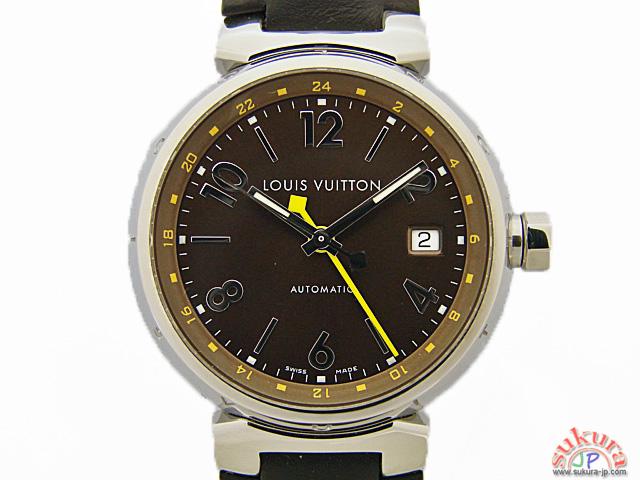 ルイヴィトン時計 タンブール ＧＭＴ Q1131 ブラウン文字盤 メンズ オートマ