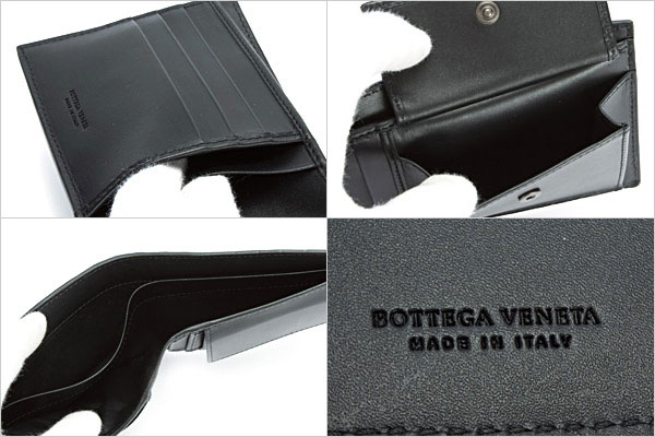 ボッテガヴェネタ ボッテガヴェネタ レザー メンズ 二つ折り財布 ブラック 113112 V4651 1000