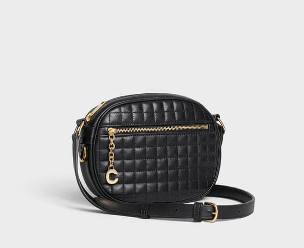 セリーヌコピー セリーヌ 19SS新作 SMALL C CHARM / QUILTED CALFSKIN (Black)188363BFH.38NO