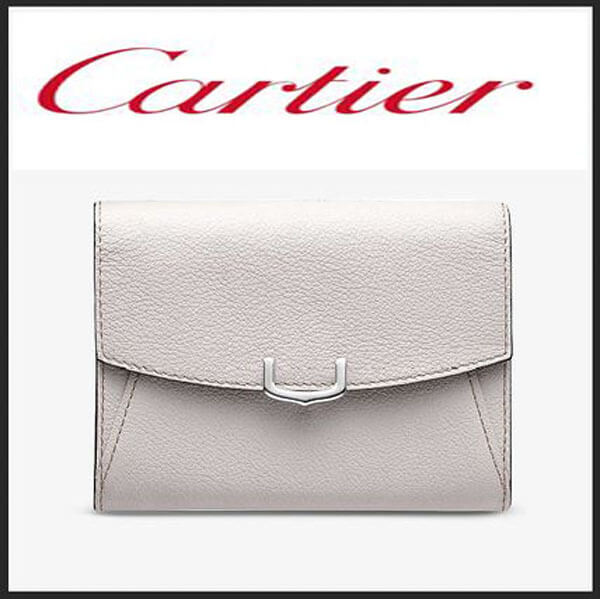 カルティエ 財布 偽物★カルティエ★C de カルティエ leather コンパクト財布