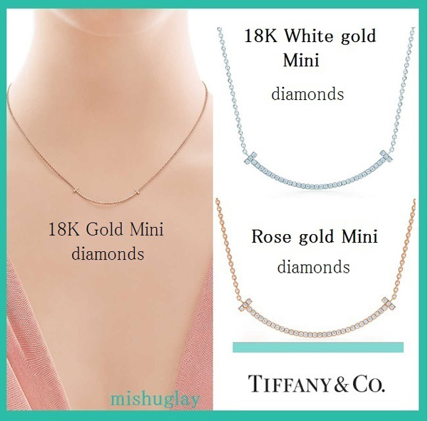 ティファニー コピー【Tiffany & Co】T Smile Pendant 18k ダイヤ mini Tスマイル