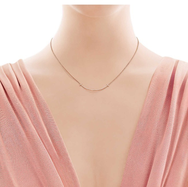 ティファニー コピー【Tiffany & Co】T Smile Pendant 18k ダイヤ mini Tスマイル