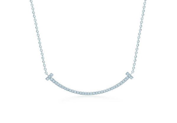 ティファニー コピー【Tiffany & Co】T Smile Pendant 18k ダイヤ mini Tスマイル