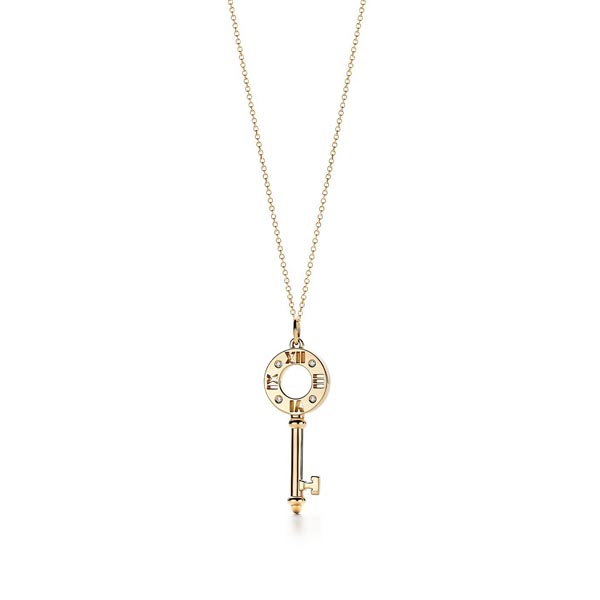 ティファニー ネックレス 偽物 Tiffany&Co アトラス ピアスド キー 18K ダイヤ 3色