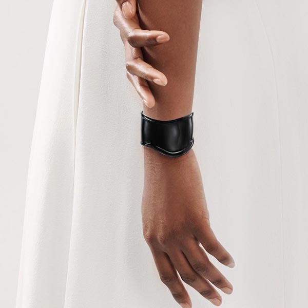 ティファニー カフ コピー【Tiffany】エルサペレッティ ボーンカフ Black 幅 43mm