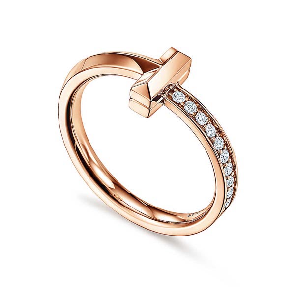 ティファニー Tリング コピー【新作お得に】Tiffany T ワン narrow diamond ring ★18K