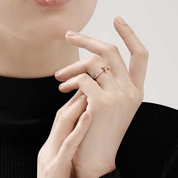ティファニー Tリング コピー【新作お得に】Tiffany T ワン narrow diamond ring ★18K