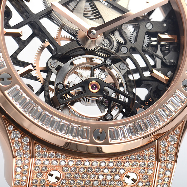 Hublot ウブロスーパーコピー クラシックフュージョン クラシコスケルトントゥールビヨンダイヤモンド 505.OX.0180.LR.0904