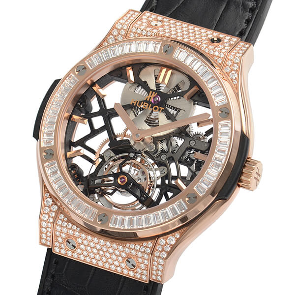 Hublot ウブロスーパーコピー クラシックフュージョン クラシコスケルトントゥールビヨンダイヤモンド 505.OX.0180.LR.0904