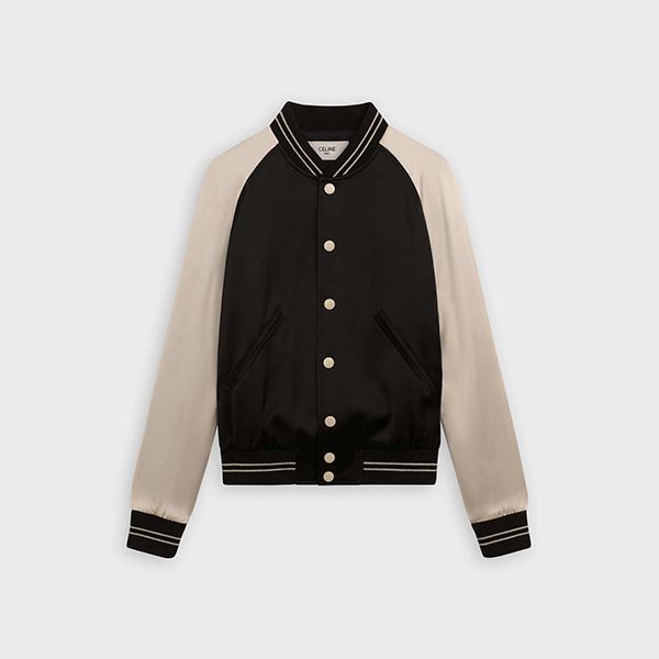 ☆21SS セリーヌ テディ ジャケット 偽物 スタッズロゴ BLACK