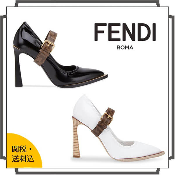 #フェンディ/フェンディ パンプス コピー#ネオプレンスリングバック クロ 8I6993 A8TW