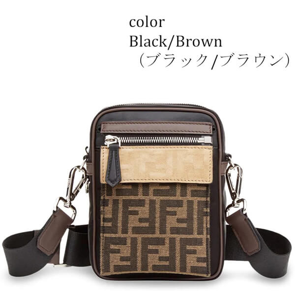 フェンディ バッグ コピー フェンディ◎FF ジャカード モノグラム ナイロン&レザー メッセンジャーバッグ 7VA488A7UWF19A5