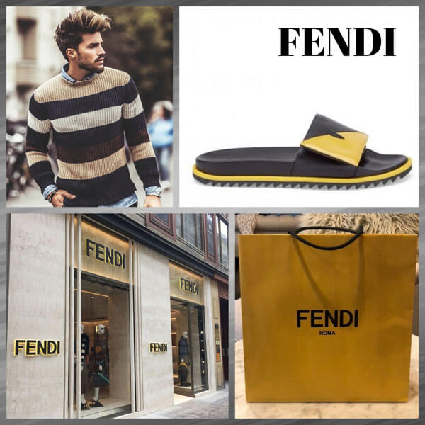 #フェンディ/フェンディ サンダル コピー#レザー フットベッド サンダル ブラック