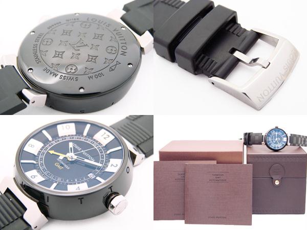 ルイヴィトン時計 タンブール インブラック ＧＭＴ Q113K メンズ
