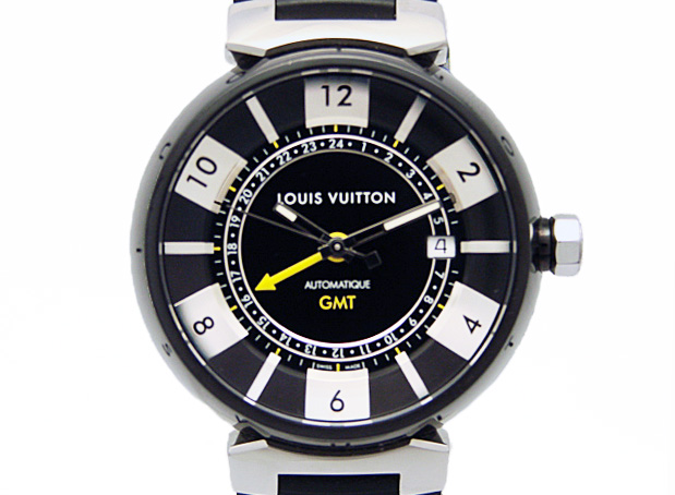 ルイヴィトン時計 タンブール インブラック ＧＭＴ Q113K メンズ