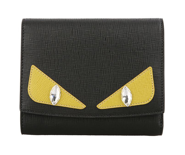 フェンディスーパーコピー フェンディ 16SS BAG BUGS 二つ折り財布 BLACK/YELLOW 8M 0358 5PTF 0768