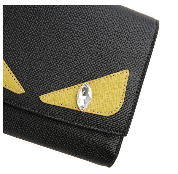 フェンディスーパーコピー フェンディ 16SS BAG BUGS 二つ折り財布 BLACK/YELLOW 8M 0358 5PTF 0768