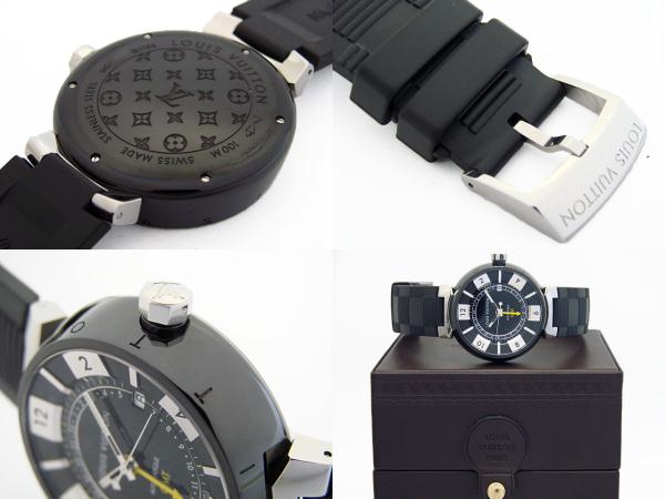 ルイヴィトン時計 タンブール インブラック ＧＭＴ Q113K メンズ
