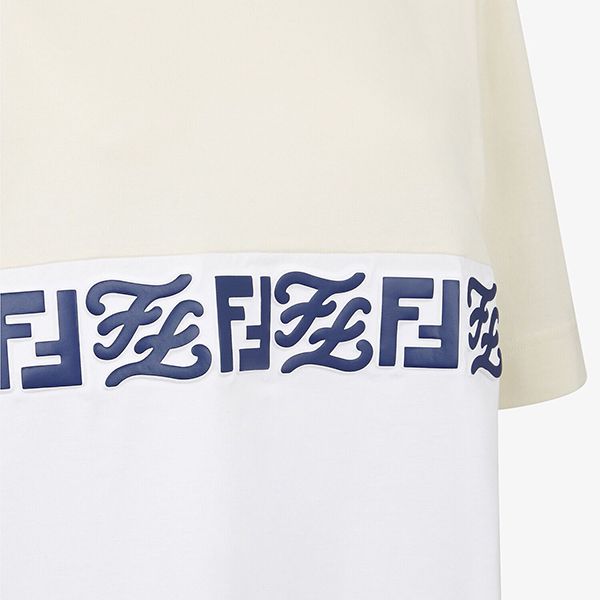 フェンディ☆ホワイト コットン Tシャツ 偽物 新作で超限定FY0936AIU8F0ZE0