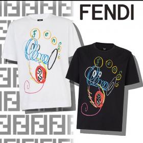 高品質フェンディ プリント オーバーサイズ コットン Tシャツ 激安