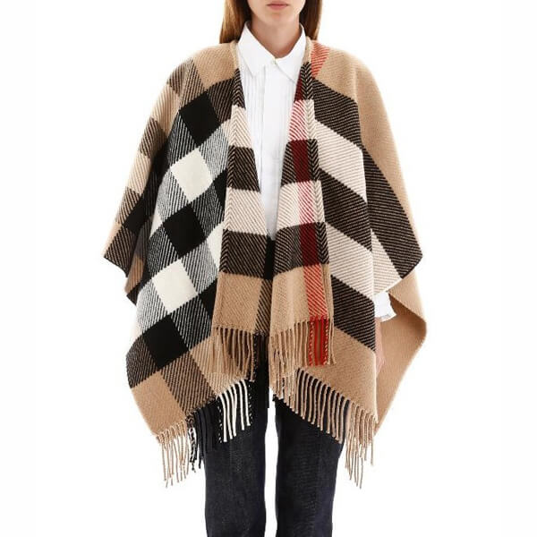 バーバリー ケープ 偽物★BURBERRY★TARTAN MOTIF CAPE★人気 8015559 108733 A1420