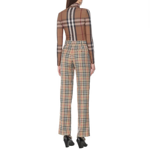 新作◆バーバリー パンツ コピー◆BURBERRY ヴィンテージチェックハイライズパンツ
