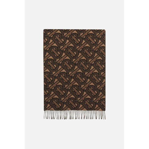 バーバリー マフラー 偽物 Burberry☆モノグラム カシミア ジャカードスカーフ マフラー Dark Mocha