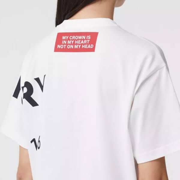 【バーバリー Tシャツ 偽物】プリントコット オーバーサイズTシャツt25