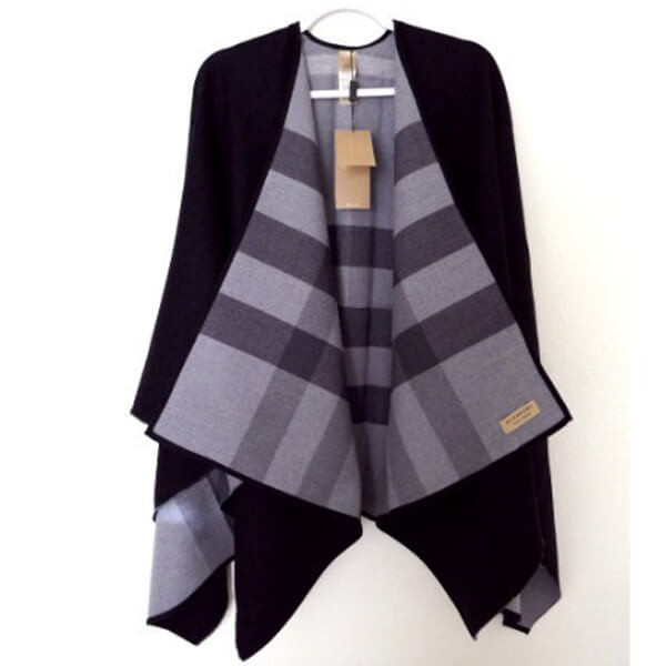 バーバリー ケープ コピー◆Burberry◆リバーシブルポンチョコートウール