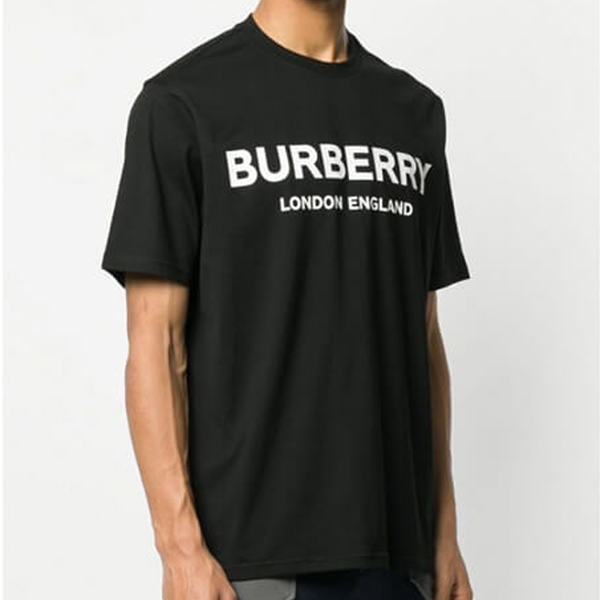 バーバリー Tシャツ コピー ロゴプリント コットンTシャツ ブラック 8008894