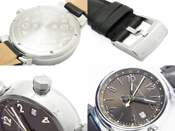 ルイヴィトン時計 タンブール GMT Q1131 メンズ オートマ ブラウン文字盤