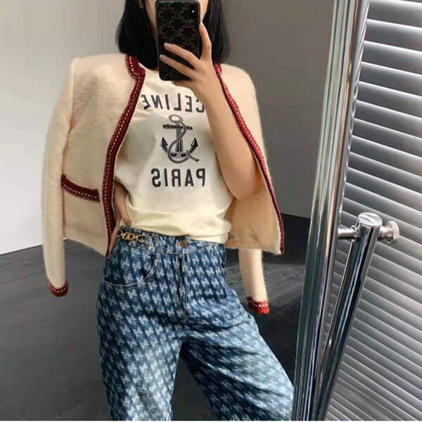 新作【セリーヌ tシャツ コピー】アンカー Tシャツ/コットン 2X585114L.01BI