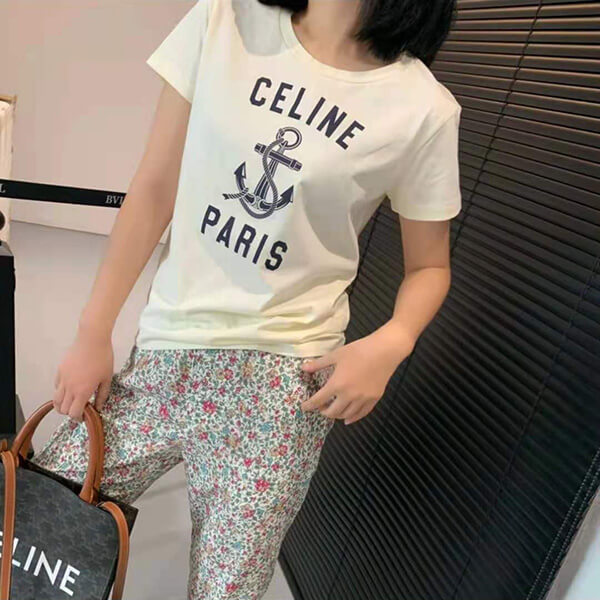 新作【セリーヌ tシャツ コピー】アンカー Tシャツ/コットン 2X585114L.01BI