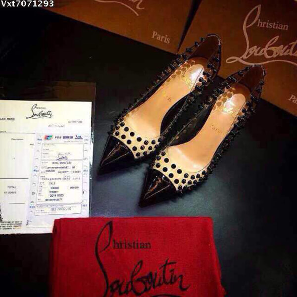 Christian Louboutin 爽やかクリアPVC【ルブタン】Spike Me Vernis/Pvc 100 mm