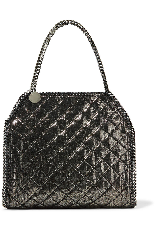 Stella McCartney ステラマッカートニースーパーコピー ファラベラ ミニ キルティング 黒 シャイニー