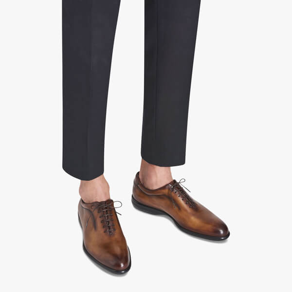 18AW★ベルルッティ★AMADEO PERUGIA ベルルッティスーパーコピー レザー オックスフォード/茶系 S4140-V1