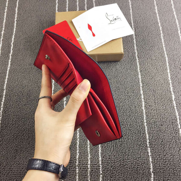 16SS新作クリスチャン ルブタン コピー Christian Louboutin 2つ折りスタッズ 紳士コイン入れ付 財布