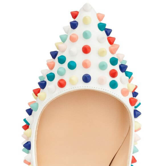 2016新色 完売 Christian Louboutin クリスチャン ルブタンスーパーコピー Pigalle Spikes 100 ホワイトパンプス