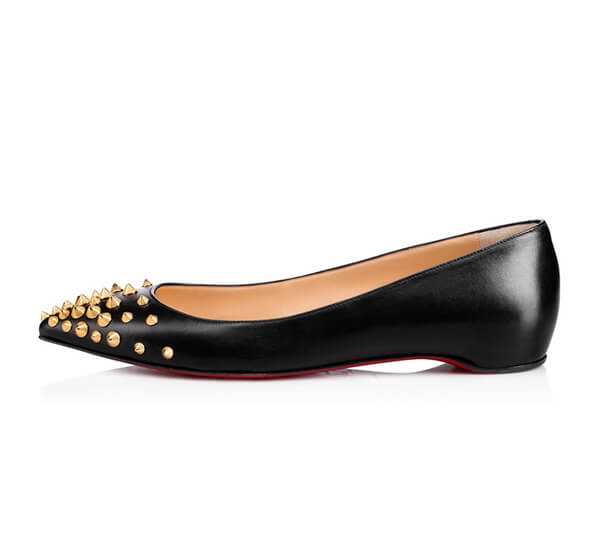 18SS クリスチャン ルブタンコピー CHRISTIAN LOUBOUTIN Spikyshell フラット/Black