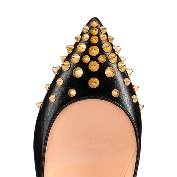 18SS クリスチャン ルブタンコピー CHRISTIAN LOUBOUTIN Spikyshell フラット/Black