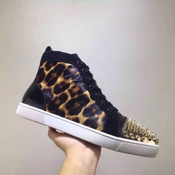 16新作 Christian Louboutin クリスチャン ルブタンコピー LOUIS レオパードストーンスニーカー 1150109M154