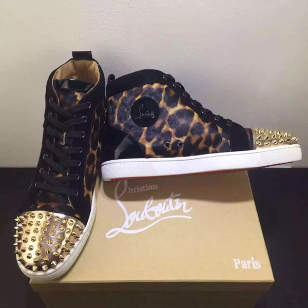 16新作 Christian Louboutin クリスチャン ルブタンコピー LOUIS レオパードストーンスニーカー 1150109M154