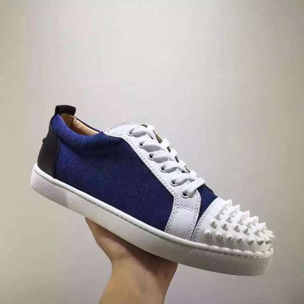 クリスチャン ルブタンスニーカーコピー スリッポンスパイク デニム Christian Louboutin Louis SS16新作