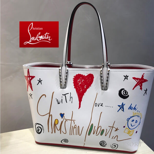 18SS 新作 クリスチャン ルブタンコピー CHRISTIAN LOUBOUTIN CABATA TOTE BAG ☆ 爽やか白！☆11850103047